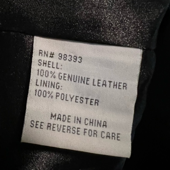 Pamela McCoy Chic Black Leather Blazer Jacket Fall Winter Elegant Classic - Picture 4 of 6